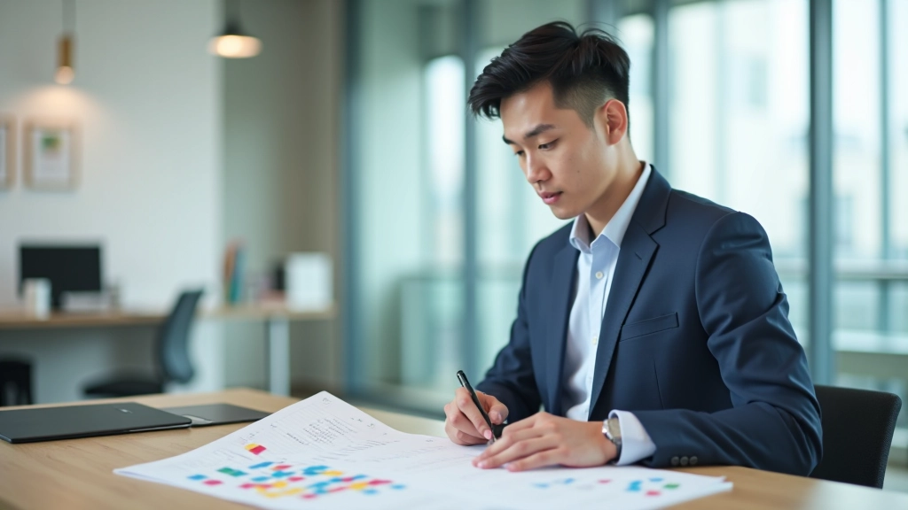 Person at desk reviewing organized calendar with color-coded time blocks and planning notebook